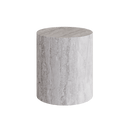 Porto Travertine Side Table, Grey
