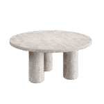 Casoli Travertine Coffee Table, White - Image 2
