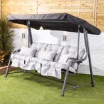 Alfresia Turin 3 Seater Reclining Garden Swing Seat | Classic Cushions - Image 10